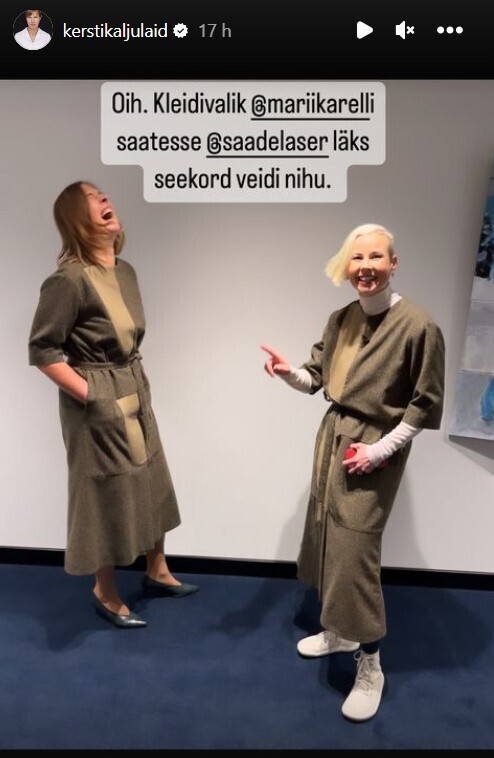 Kersti Kaljulaid jagas humoorikat pilti endast ja Marii Karellist