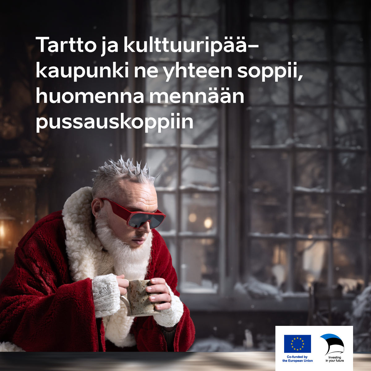 nublu kehastus kampaania jaoks jõuluvanaks.