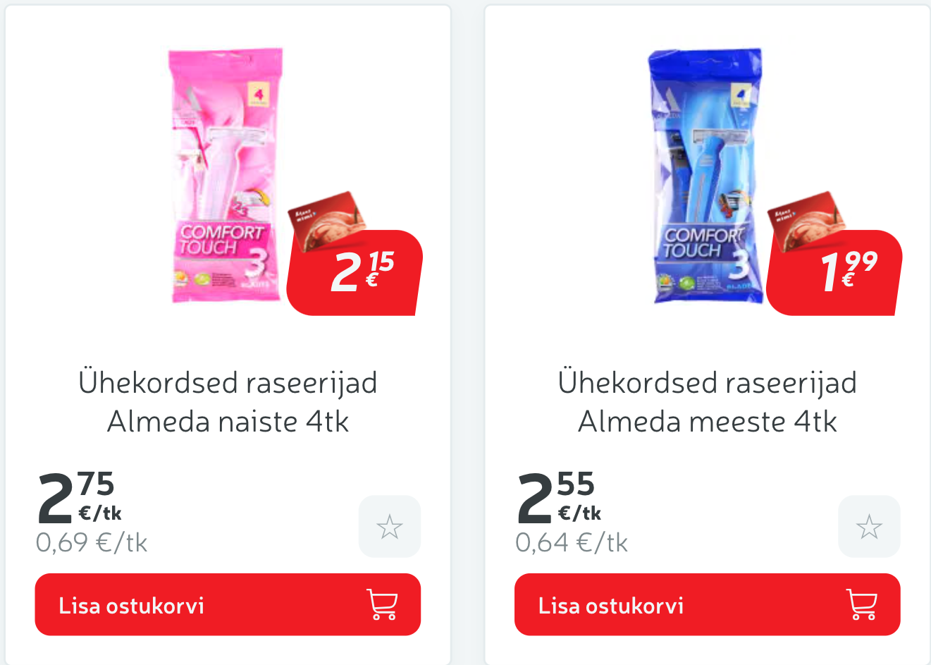 Raseerijate hinnad seisuga 14.03.24