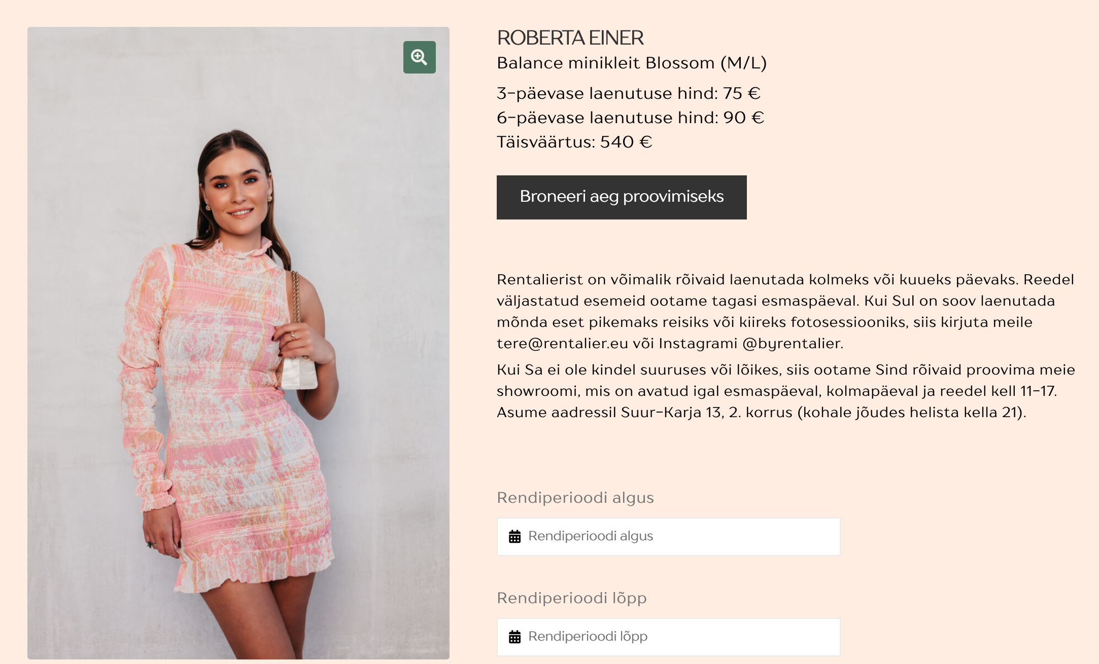 Eestlanna Roberta Eineri kleidid on ühed hitt-tooted.