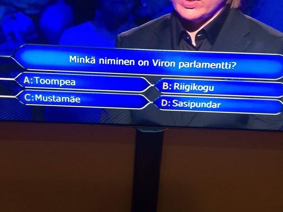 Soomlaste mälumängus oli küsimus Eesti kohta