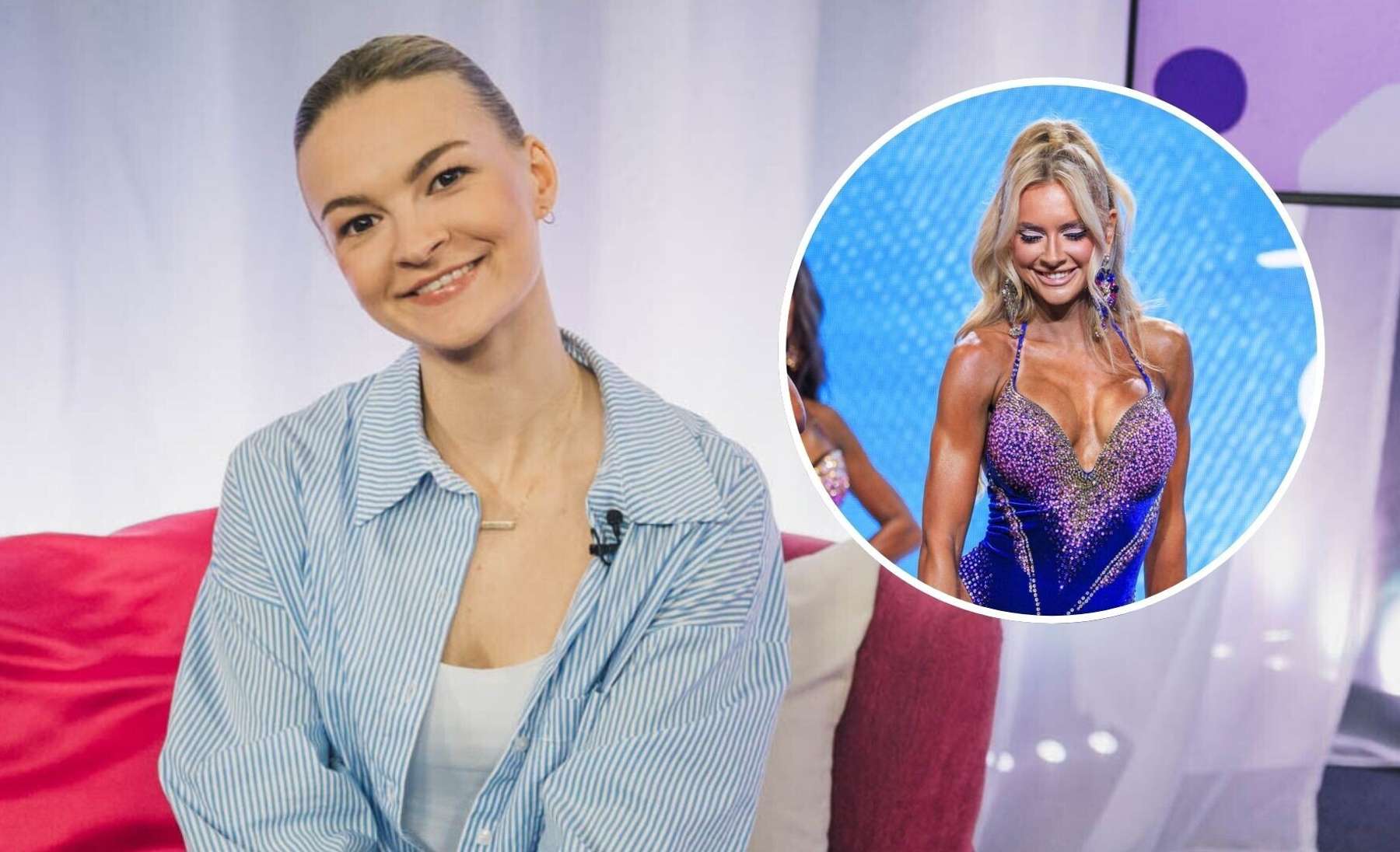 Treener Amani Kiivikas annab hinnangu Brigitte sooritusele fitnessivõistlusel.