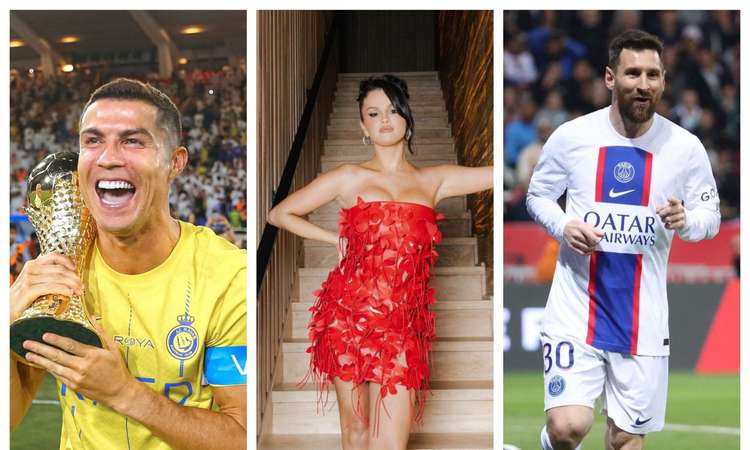 Cristiano Ronaldo, Selena Gomez ja Lionel Messi