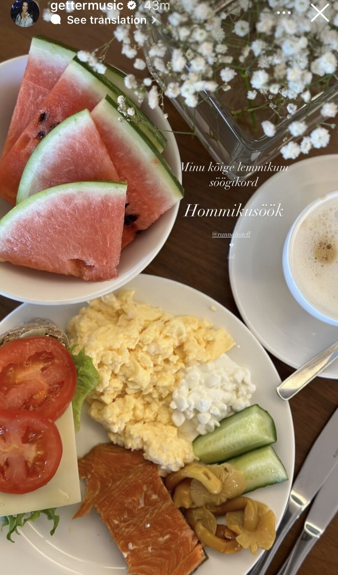 Getter Jaani hommikusöök hotellis