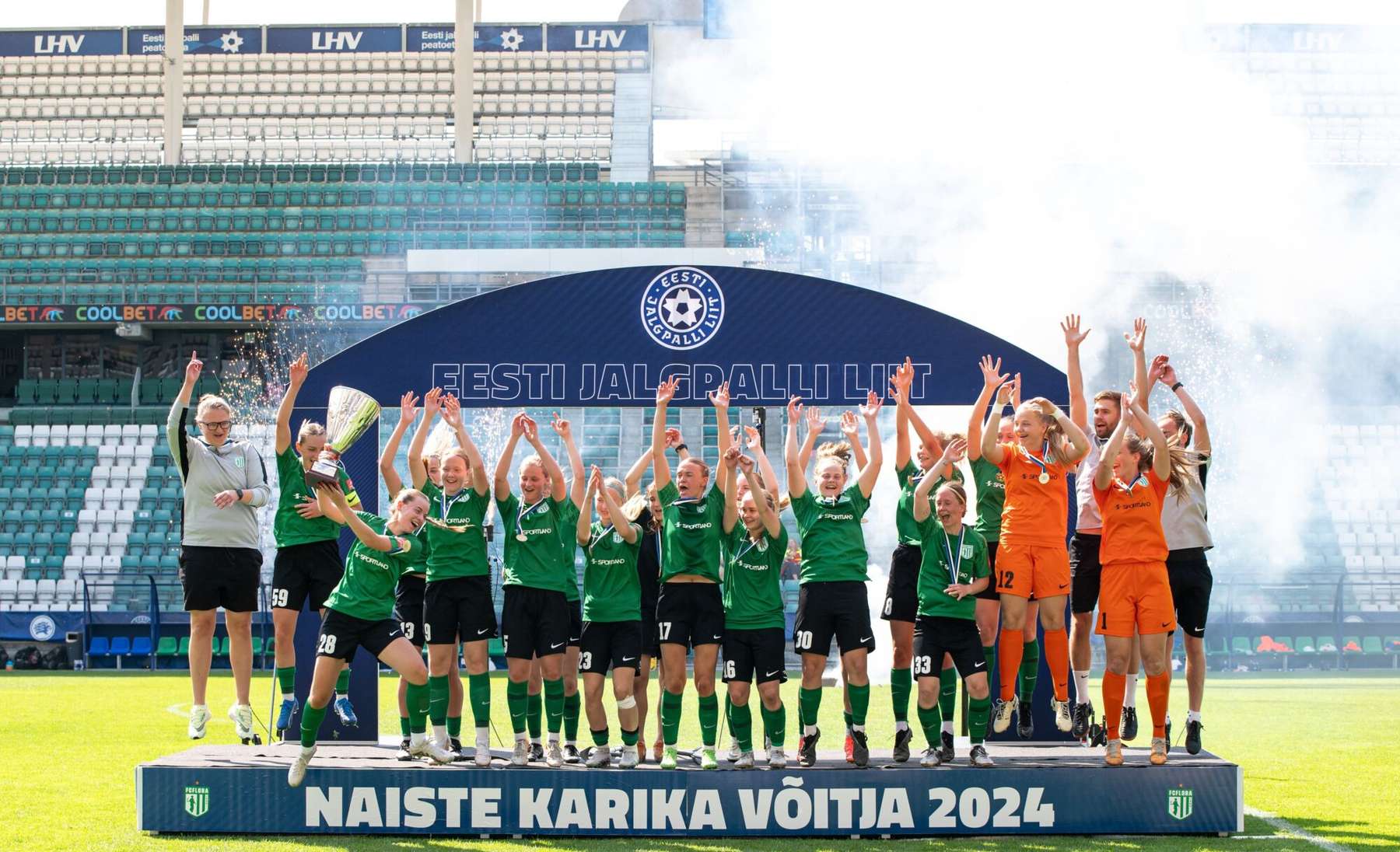 üheksakordne naiste karika võitja Tallinna FC Flora.