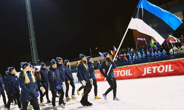 Eesti koondis noorte ja juunioride maailmameistrivõistluste avatseremoonial